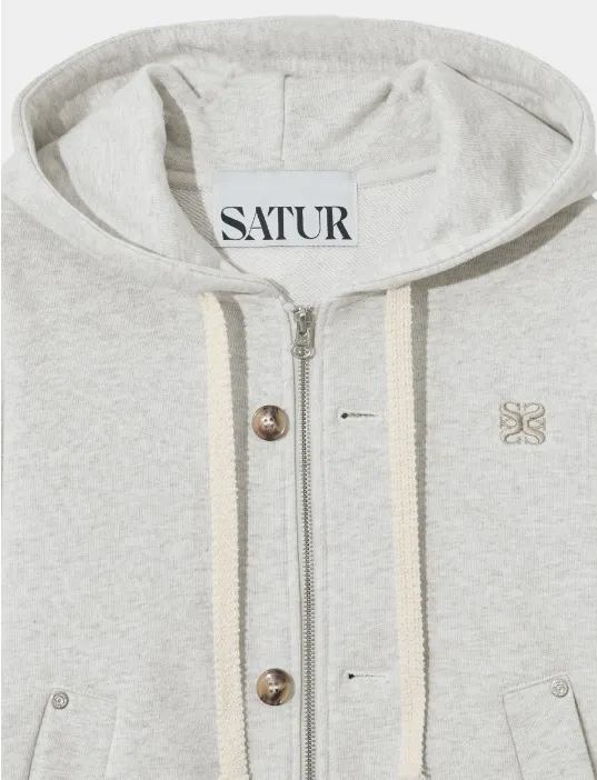 SATUR  |Street Style Cotton Logo Hoodies & Sweatshirts