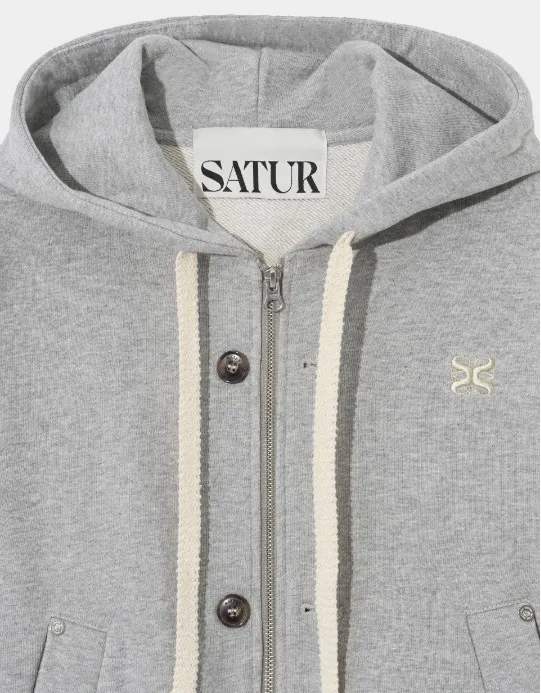 SATUR  |Street Style Cotton Logo Hoodies & Sweatshirts