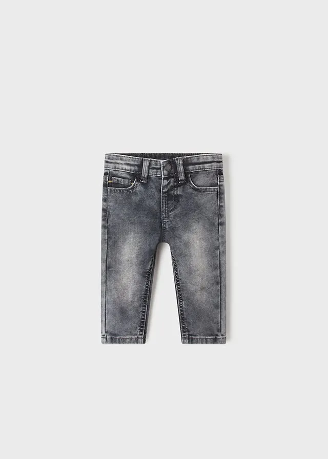 Soft denim pants for baby boy - Dark Gray