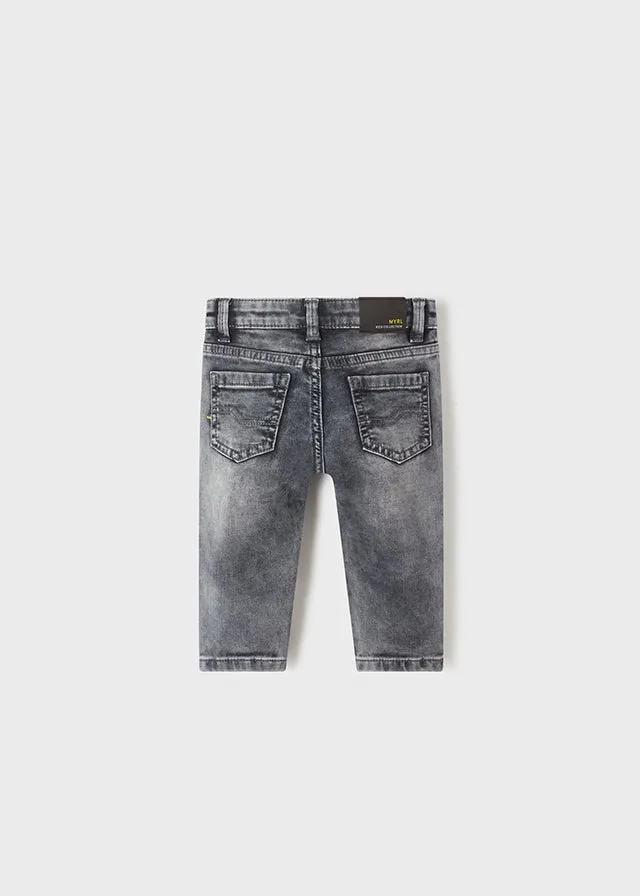 Soft denim pants for baby boy - Dark Gray