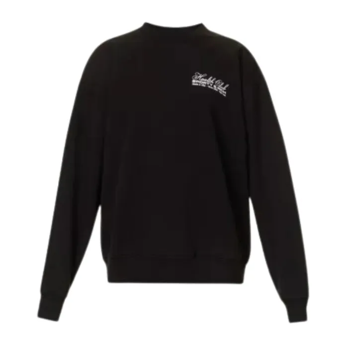 Sporty & Rich  |Crew Neck Long Sleeves Plain Logo Hoodies & Sweatshirts