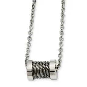 Stainless Steel Wire Barrel Necklace 24 Inch