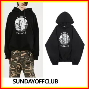 SUNDAYOFFCLUB  |Unisex Street Style Plain Cotton Logo Hoodies & Sweatshirts