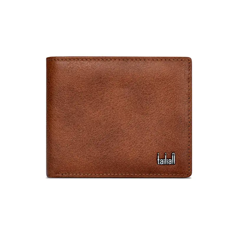 Tailian classic genuine leather men's short wallet