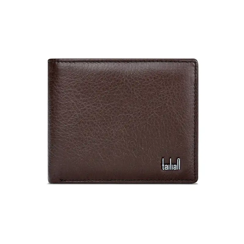 Tailian classic genuine leather men's short wallet