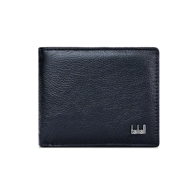 Tailian classic genuine leather men's short wallet