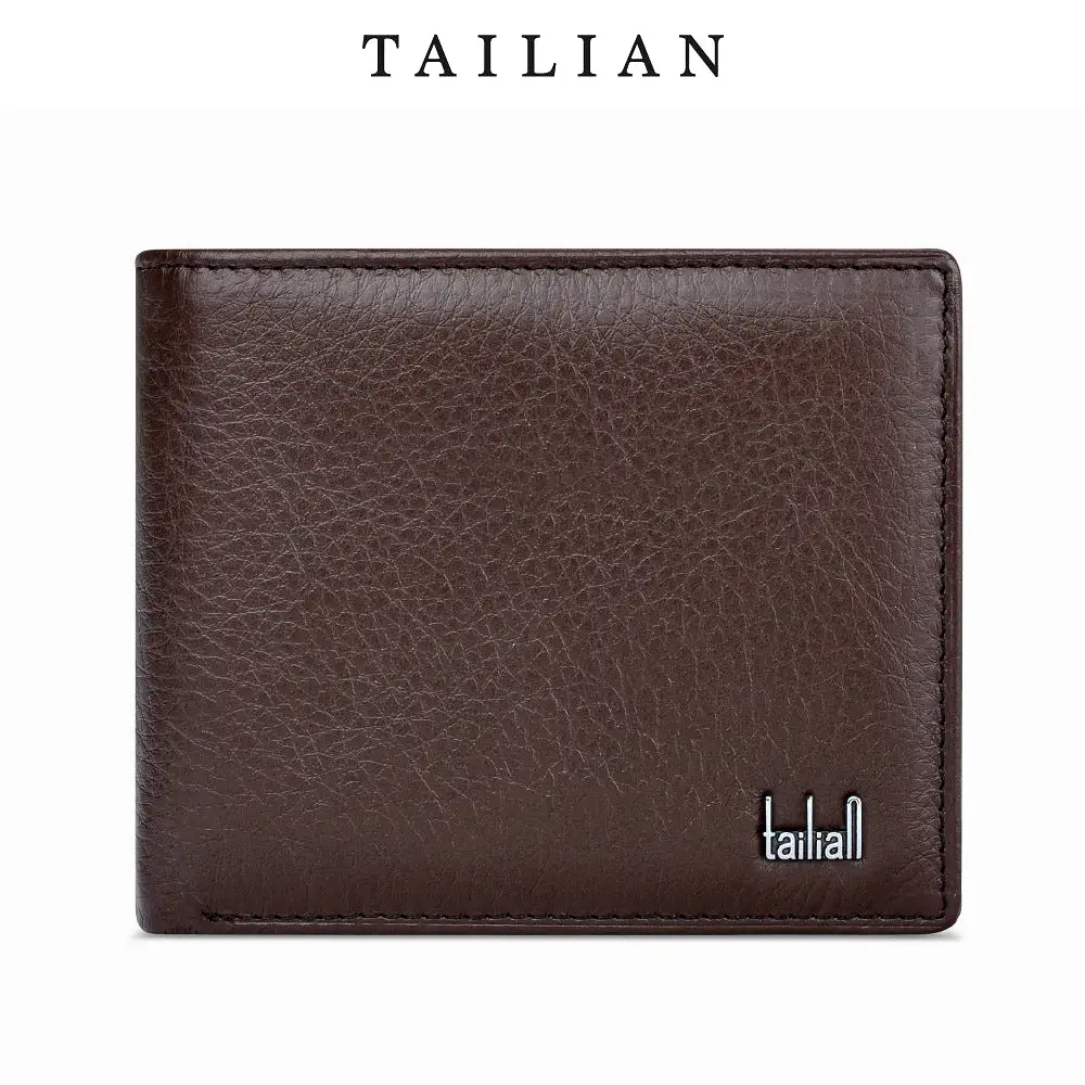 Tailian classic genuine leather men's short wallet