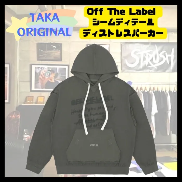 TAKA ORIGINAL  |Unisex Street Style Long Sleeves Plain Cotton Logo Hoodies