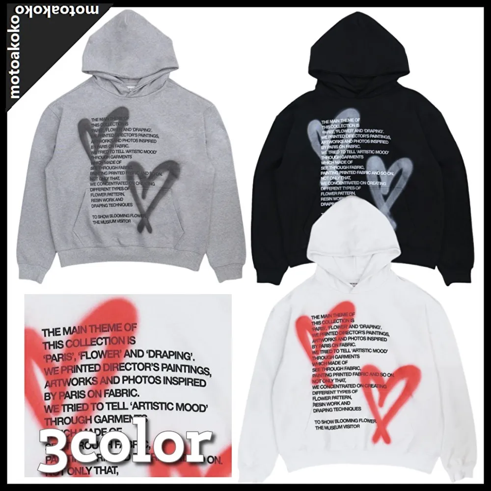 THE MUSEUM VISITOR  |Heart Unisex Street Style Logo Hoodies