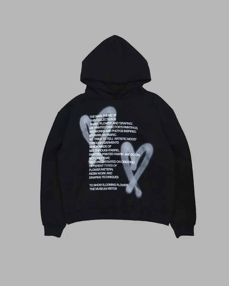 THE MUSEUM VISITOR  |Heart Unisex Street Style Logo Hoodies