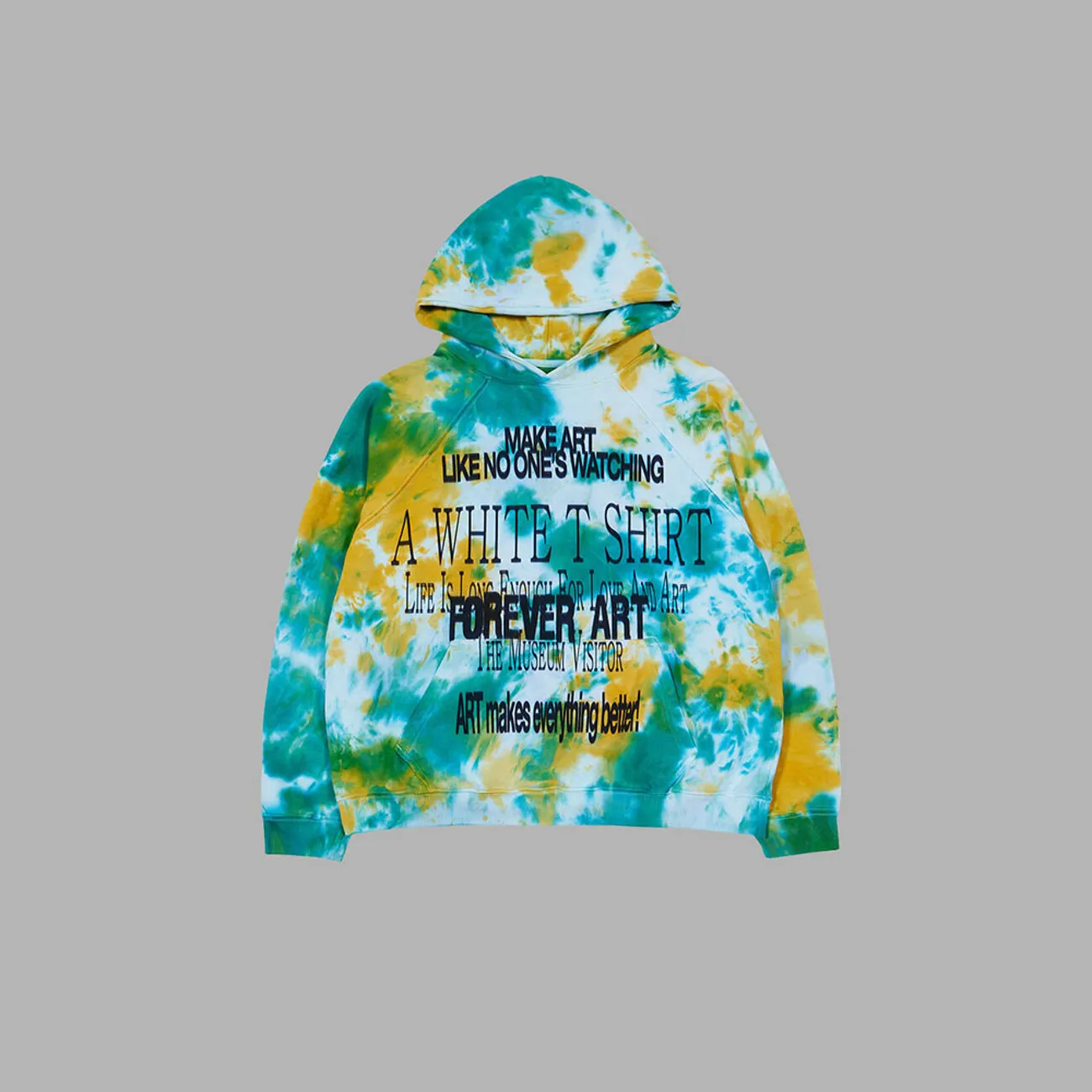 THE MUSEUM VISITOR  |[THE MUSEUM VISITOR]★LETTERING PRINTED TIE DYEING HOODY