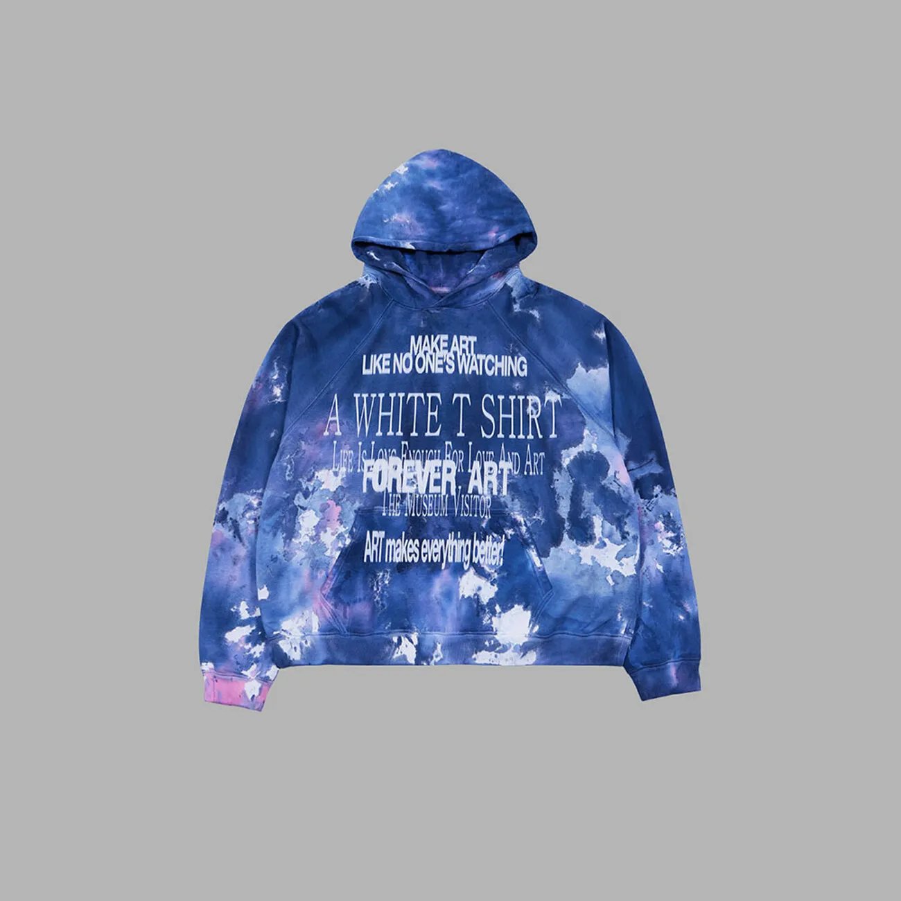 THE MUSEUM VISITOR  |[THE MUSEUM VISITOR]★LETTERING PRINTED TIE DYEING HOODY