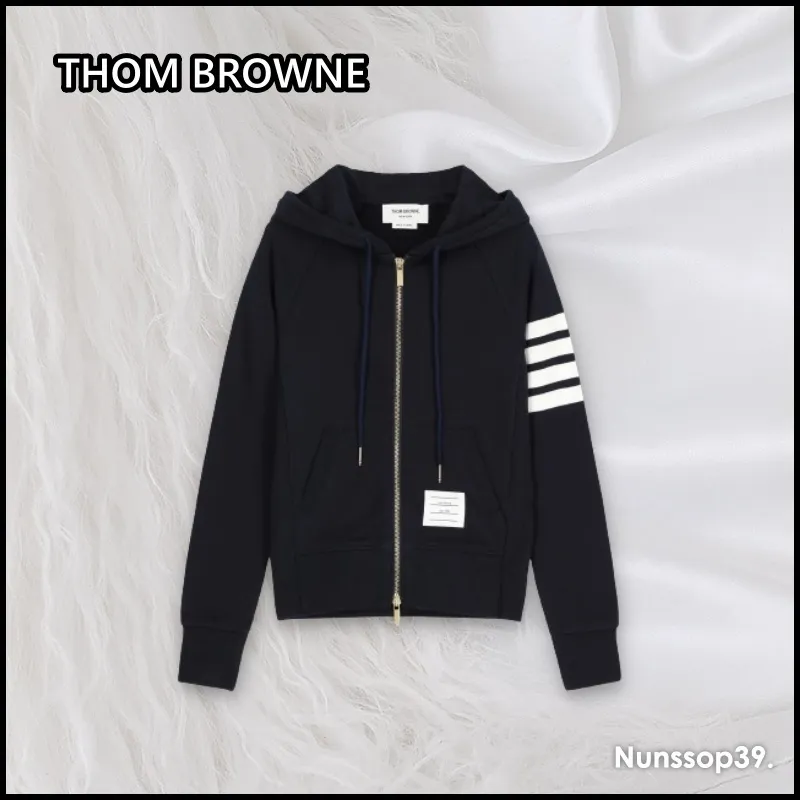 THOM BROWNE  |Street Style Plain Logo Hoodies & Sweatshirts