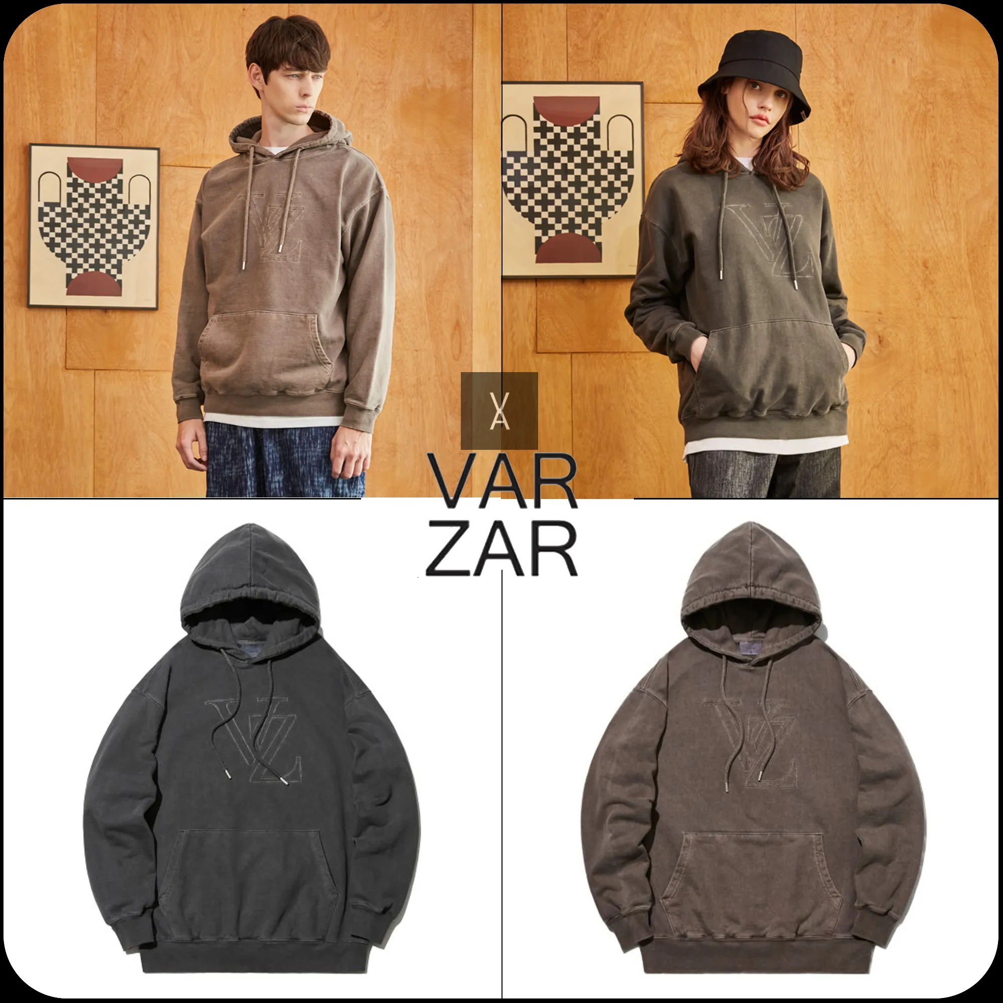 VARZAR  |[VARZAR]★VZ Big Logo Chain Stitch Pigment Hood