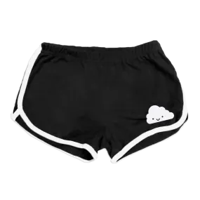 Whistle & Flute Kawaii Cloud Running Shorts - Black